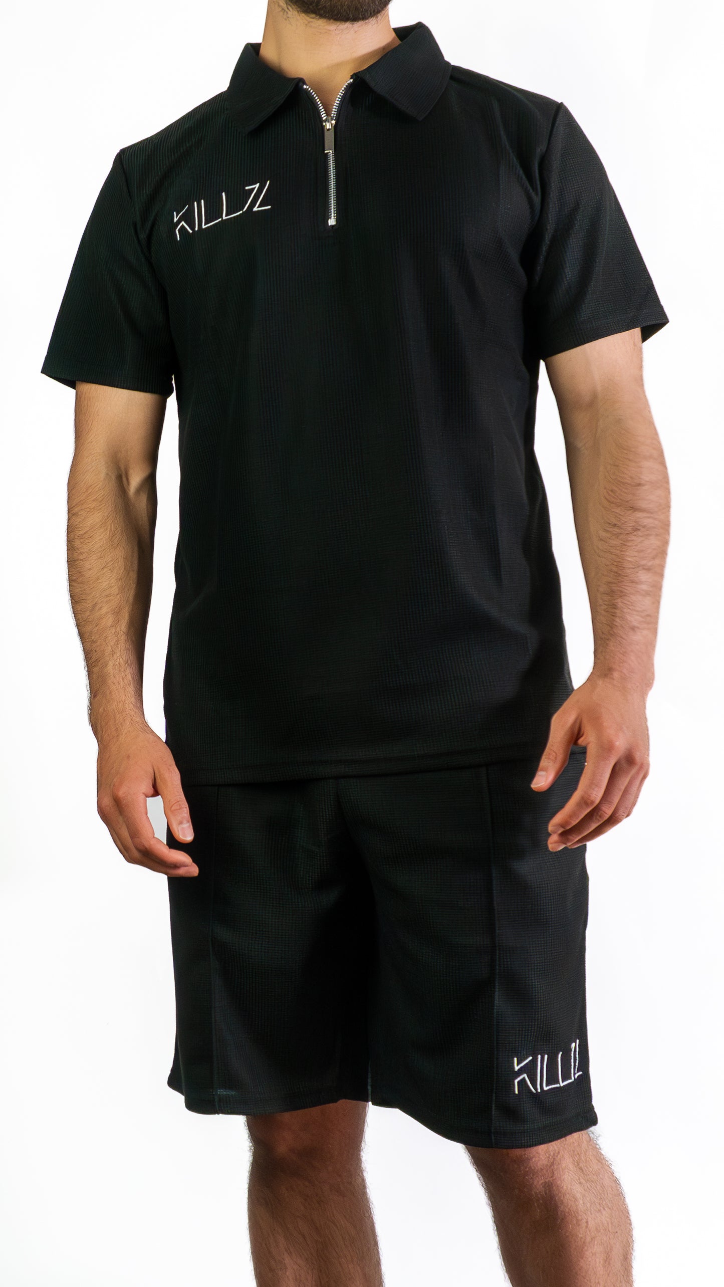 Men’s Contrast Zip Polo Set