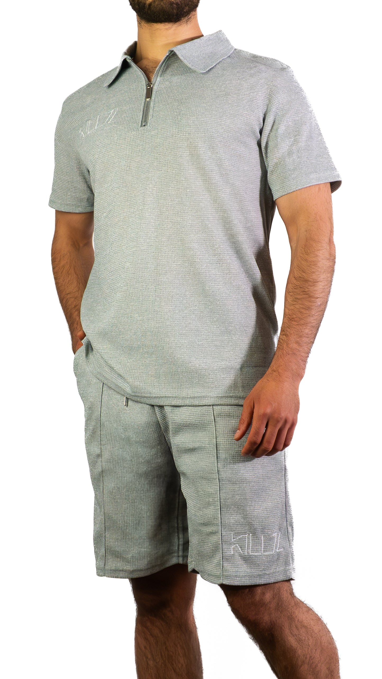 Men’s Contrast Zip Polo Set