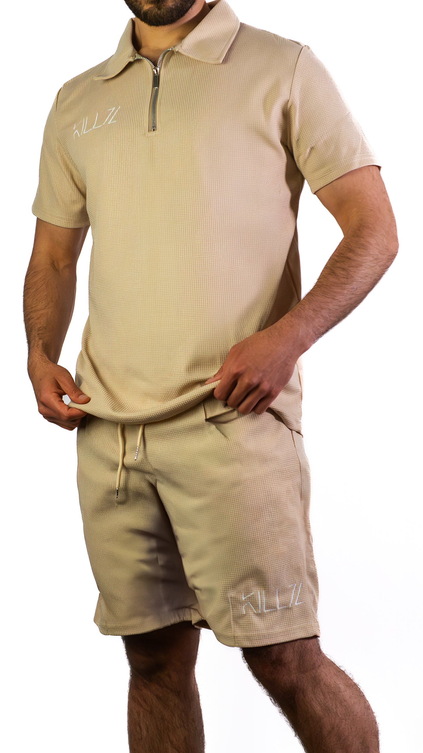 Men’s Contrast Zip Polo Set
