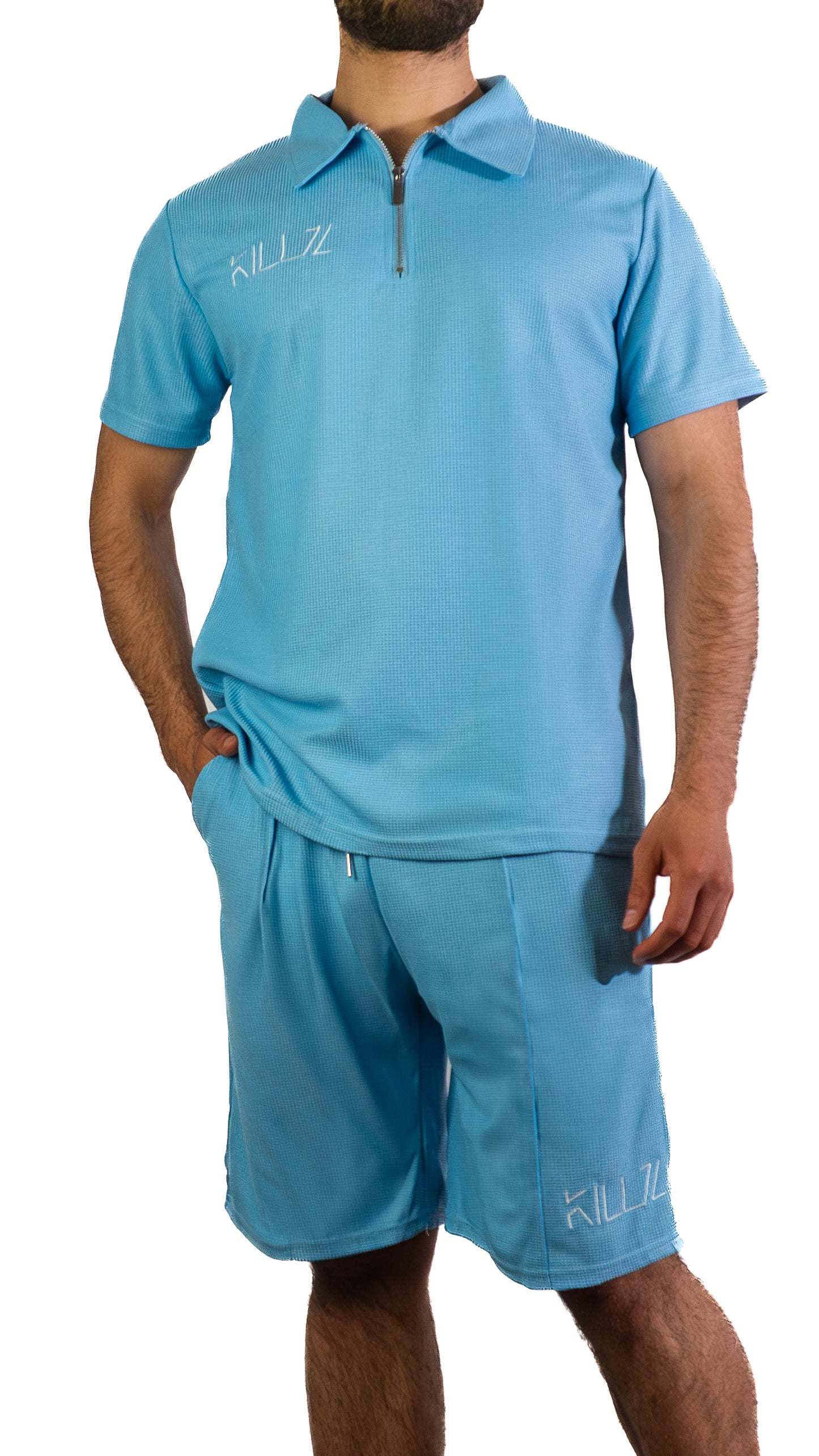 Men’s Contrast Zip Polo Set