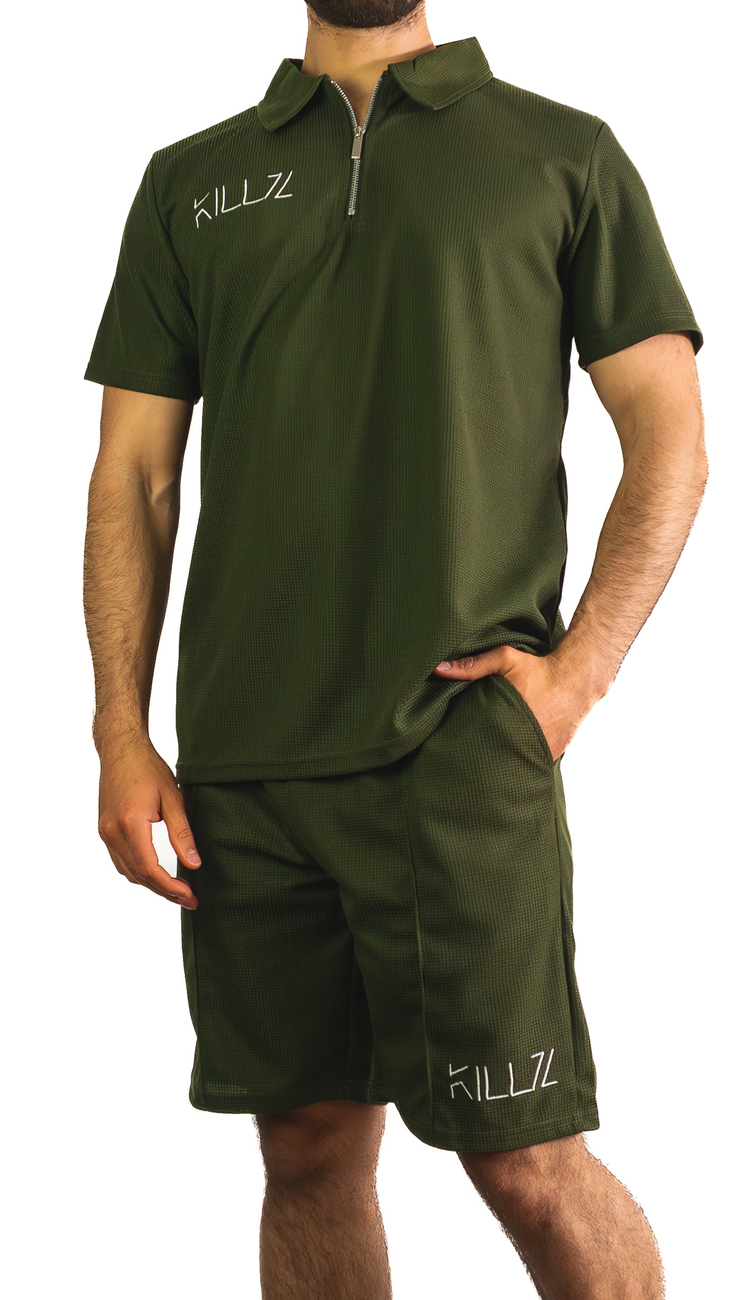 Men’s Contrast Zip Polo Set